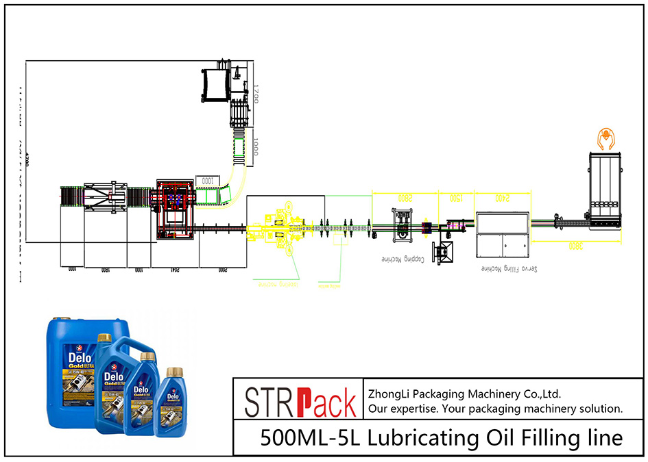 Automatic 500ML-5L Lubricating Oil Filling Line