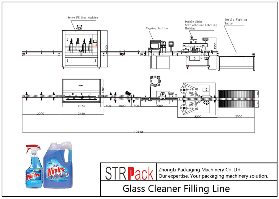 Automatic Glass Cleaner Filling Line